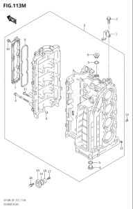 10003F-510001 (2005) 100hp E01-Gen. Export 1 (DF100AT) DF100A drawing CYLINDER BLOCK (DF115AT:E40)