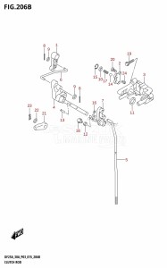 DF25A From 02504F-510001 (P03)  2015 drawing CLUTCH ROD (DF25AR:P03)