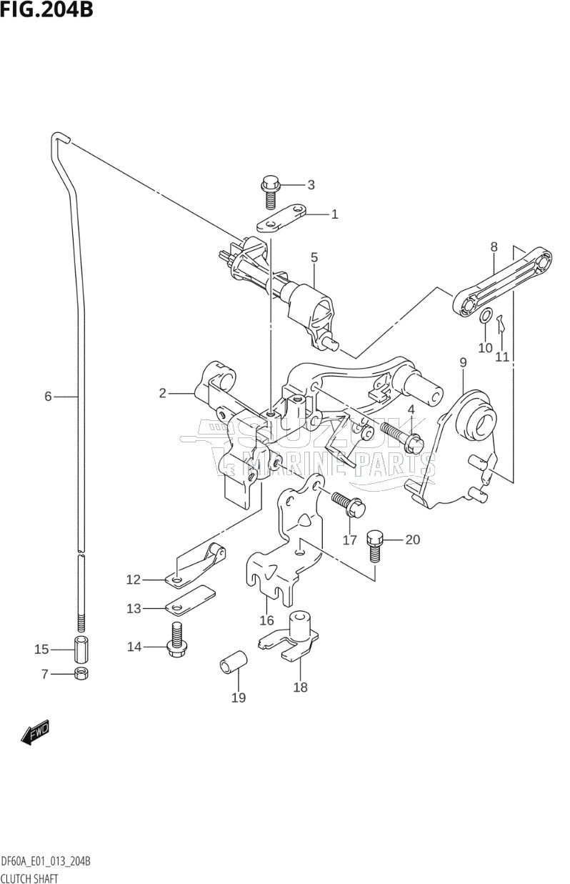 CLUTCH SHAFT (DF40AQH:E01)