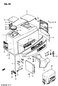 DT150 From 15001-601001 till 602891 ()  1986 drawing ENGINE COVER