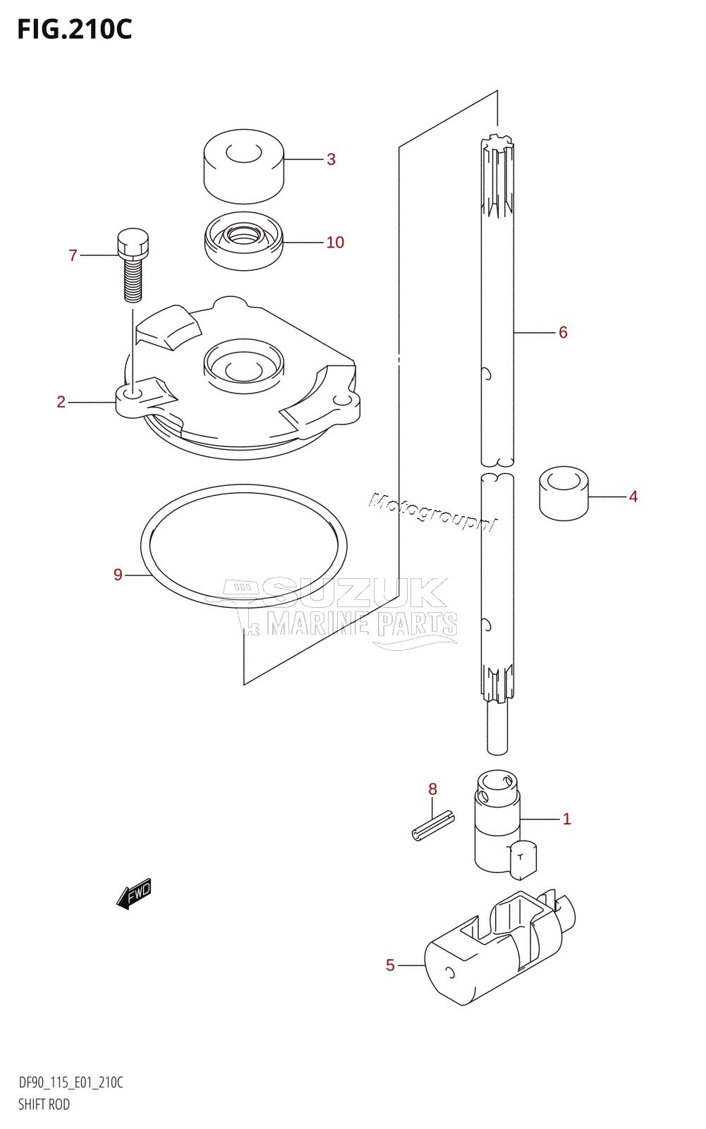 SHIFT ROD (DF115Z,DF115WZ)