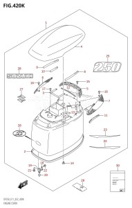 DF250Z From 25003Z-040001 (E40)  2020 drawing ENGINE COVER (DF250ST)