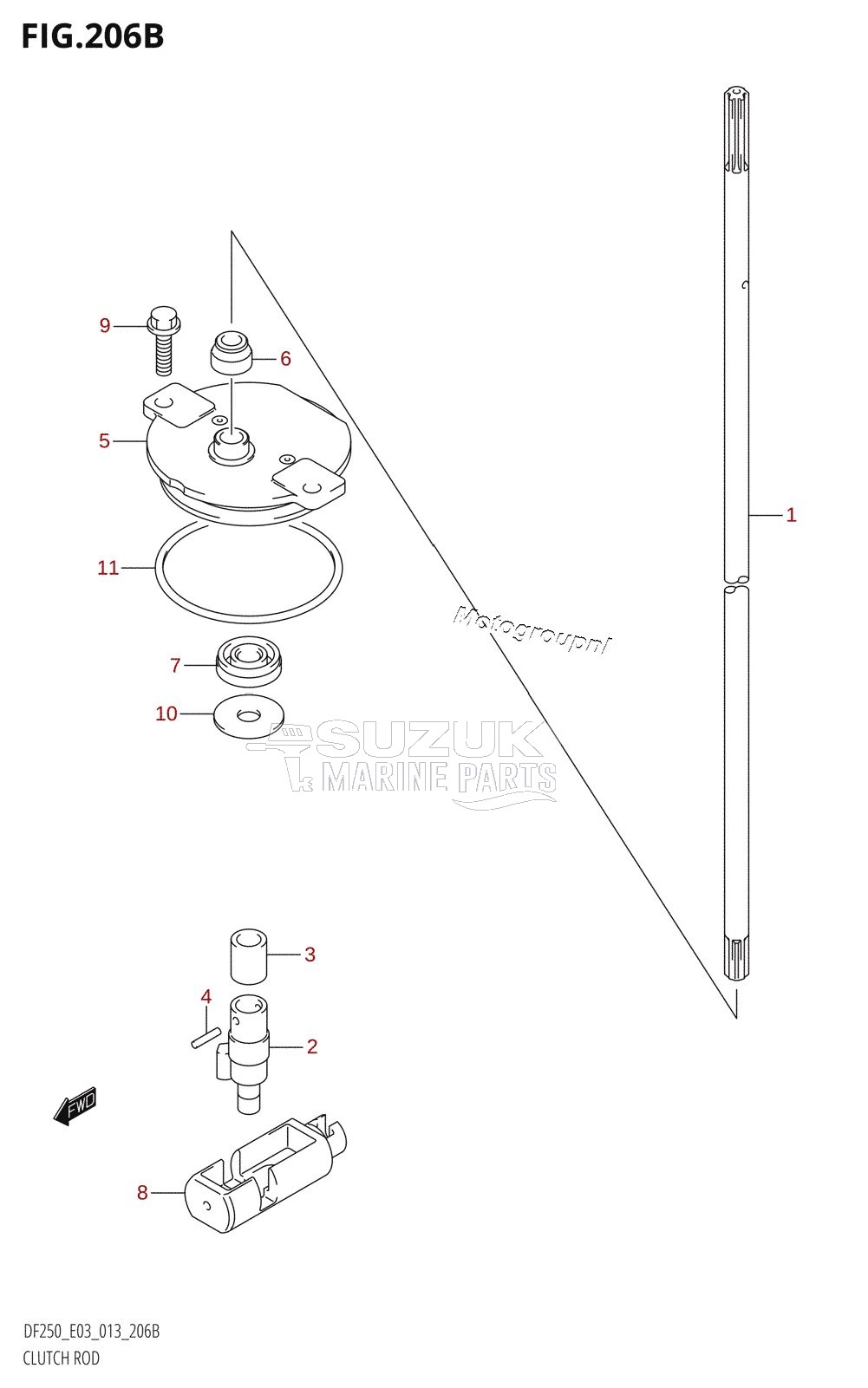 CLUTCH ROD (DF200Z:E03)