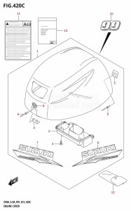 DF9.9A From 00994F-310001 (P01)  2013 drawing ENGINE COVER (DF9.9A:P01)