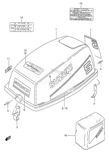 DT8S From 0801-737371 ()  1987 drawing ENGINE COVER (DT5|MODEL:87~93)