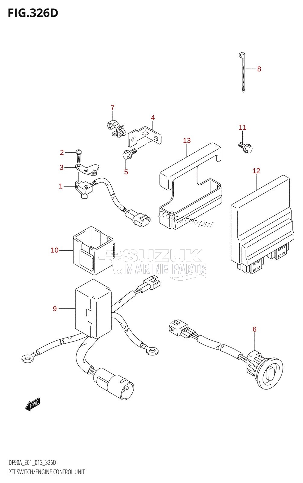 PTT SWITCH /​ ENGINE CONTROL UNIT (DF70ATH:E40)