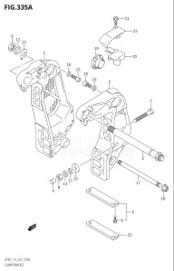 09001F-251001 (2002) 90hp E01-Gen. Export 1 (DF90TK2) DF90 drawing CLAMP BRACKET