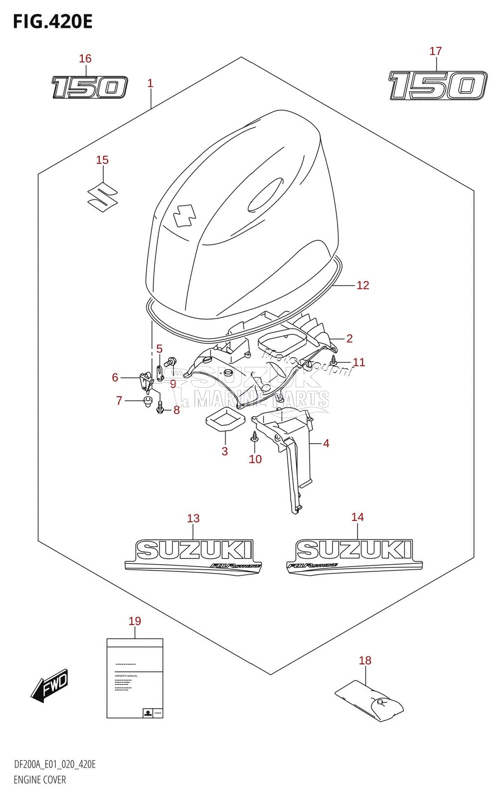 ENGINE COVER (DF150AT:E01,DF150AZ:E01)