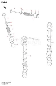 DF140 From 14001F-680001 (E01 E40)  2006 drawing CAMSHAFT