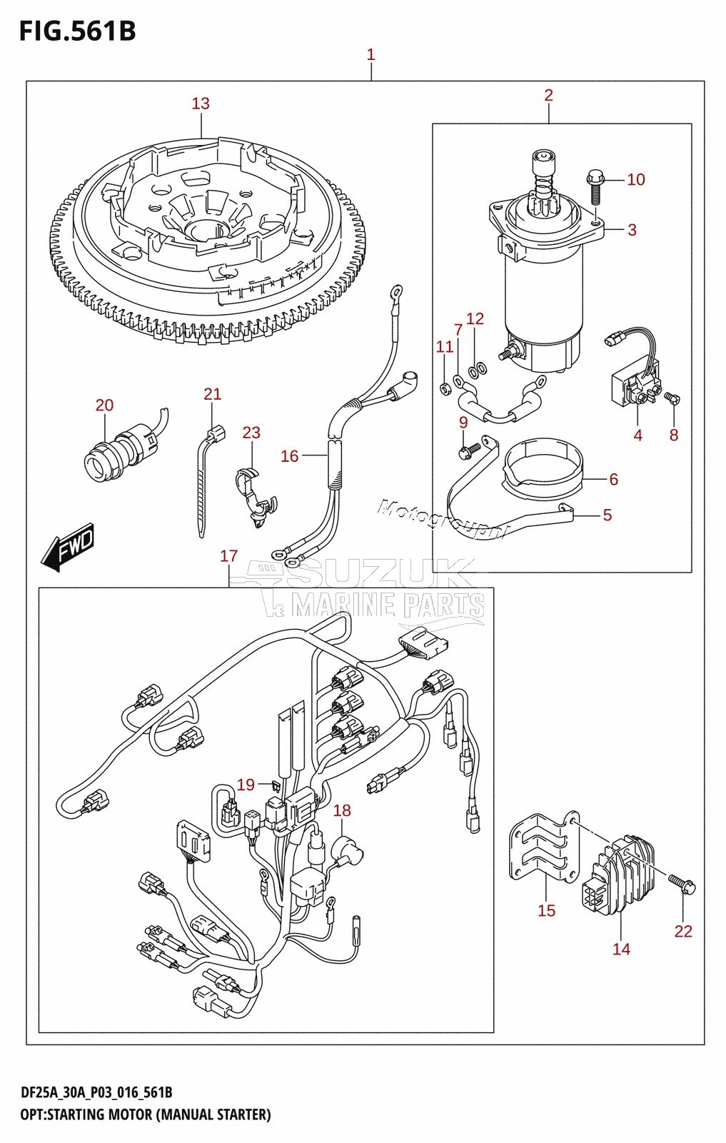 OPT:STARTING MOTOR (MANUAL STARTER) (DF25AQ:P03:M-STARTER)