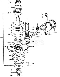 DT20 From F-10001 ()  1985 drawing CRANKSHAFT