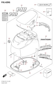 DF100A From 10003F-510001 (E01)  2015 drawing ENGINE COVER (DF140AT:E40)