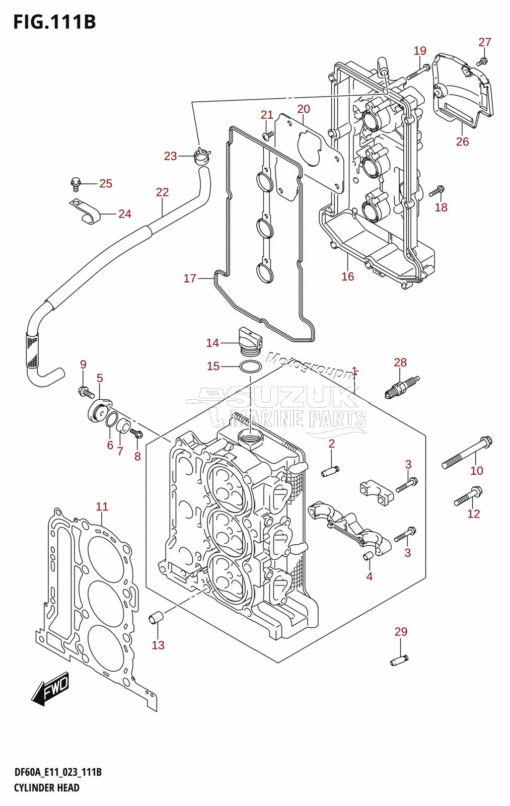 CYLINDER HEAD ((020,021):(DF40AST,DF60A,DF60AQH,DF60ATH,DF60AVT,DF40ASVT,DF60AVTH))