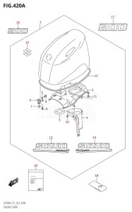 DF150AP From 15003P-040001 (E03 E40)  2020 drawing ENGINE COVER ((DF200AT,DF200AZ):020)