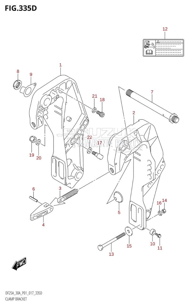 CLAMP BRACKET (DF25ATH:P01)