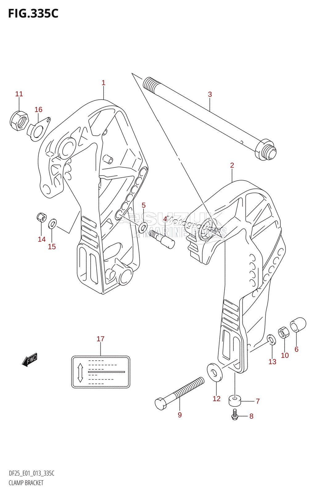 CLAMP BRACKET (DF25Q:E01)