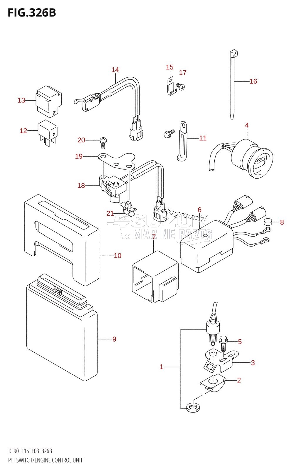 PTT SWITCH /​ ENGINE CONTROL UNIT (K4,K5,K6,K7,K8,K9,K10,011)