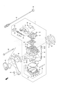 Outboard DF 25 V-Twin drawing Carburetor Non-Remote Control