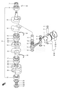 DT75T From 07501-231001 ()  1992 drawing CRANKSHAFT