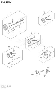 14003F-040001 (2020) 140hp E11 E40-Gen. Export 1-and 2 (DF140AT  DF140AT) DF140A drawing OPT:METER (E40)