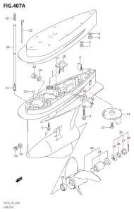 DF250Z From 25003Z-110001 (E01 E40)  2011 drawing GEAR CASE (DF200T,DF200WT,DF225T,DF225WT,DF250T)