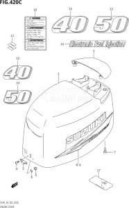 04001F-980001 (2009) 40hp E03-USA (DF40TK9) DF40 drawing ENGINE COVER (K10)