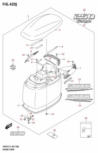 DF250 From 25003F-140001 (E11 E40)  2021 drawing ENGINE COVER ((DF250T,DF250Z):(022,023))