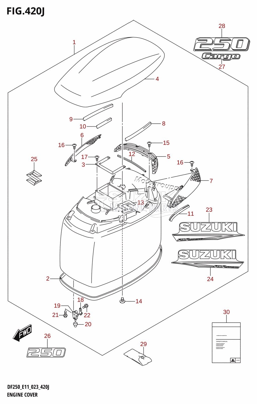 ENGINE COVER ((DF250T,DF250Z):(022,023))