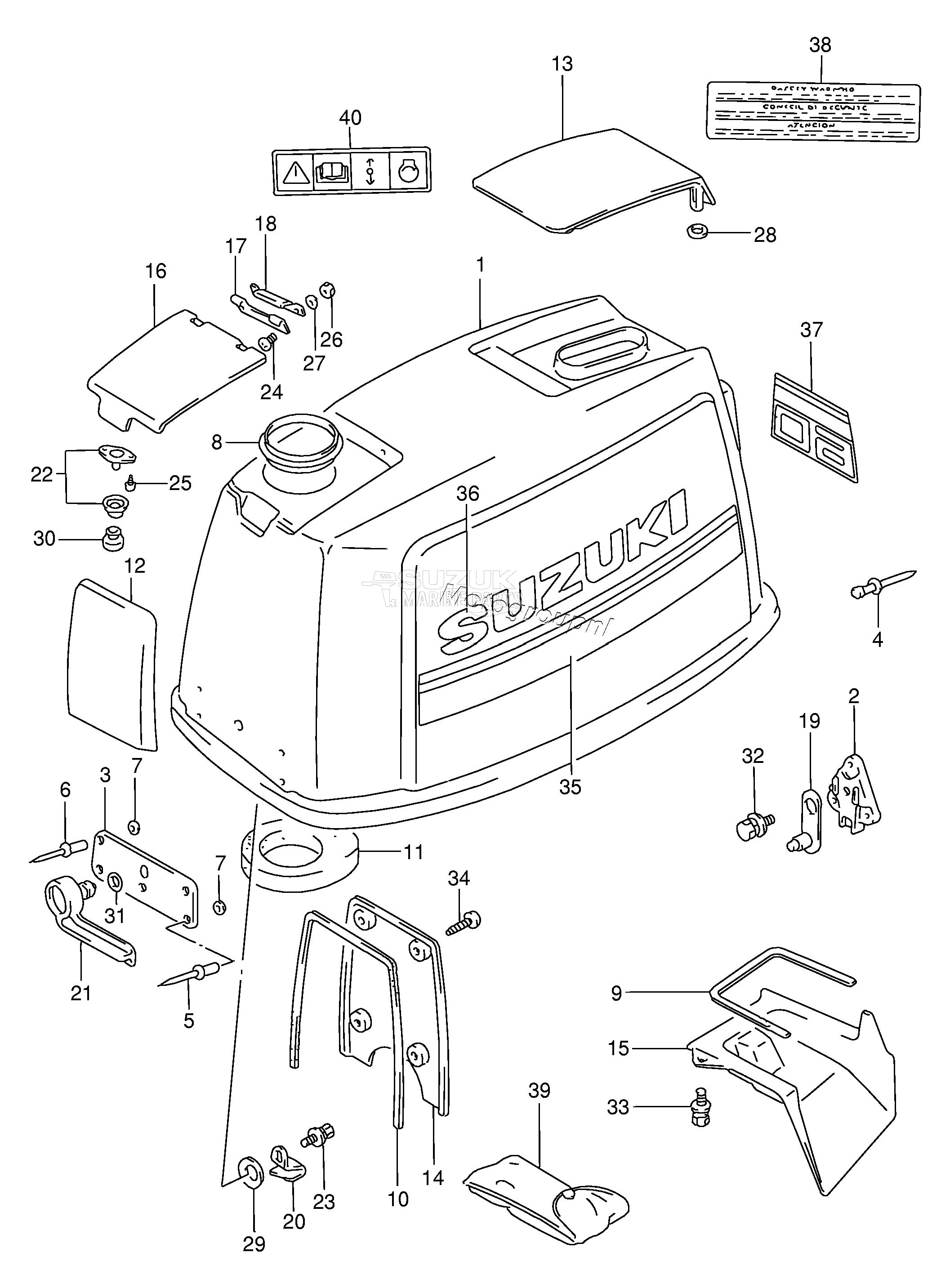 ENGINE COVER (DT60WT ~MODEL:97)