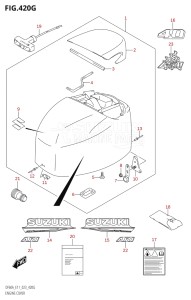 04003F-340001 (2023) 40hp E01 E11-Gen. Export 1-and 2 (DF40A  DF40AQH  DF40AT  DF40ATH) DF40A drawing ENGINE COVER (DF40ASVT:E34:(022,023))