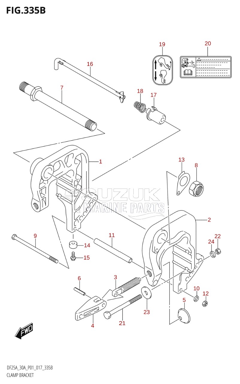 CLAMP BRACKET (DF25AR:P01)