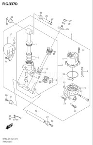 14003Z-040001 (2020) 140hp E11 E40-Gen. Export 1-and 2 (DF140AZ) DF140A drawing TRIM CYLINDER (DF140AT:E40,DF140AZ:E40)