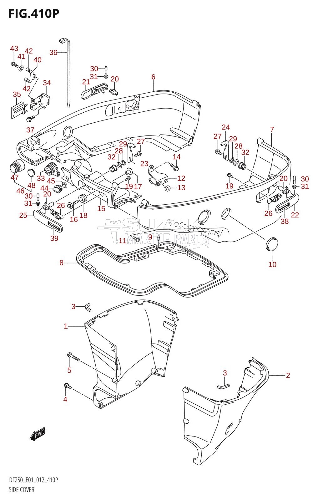 SIDE COVER (DF200T:E40:L-TRANSOM)