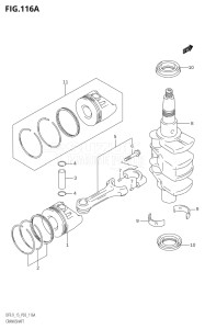 00992F-780001 (2007) 9.9hp P03-U.S.A (DF9.9K7  DF9.9RK7) DF9.9 drawing CRANKSHAFT