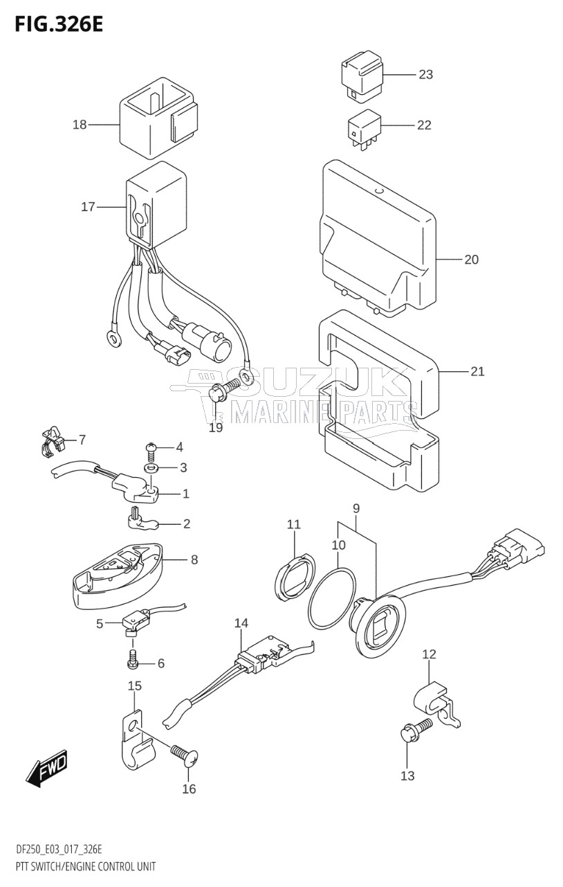 PTT SWITCH / ENGINE CONTROL UNIT (DF250T:E03)