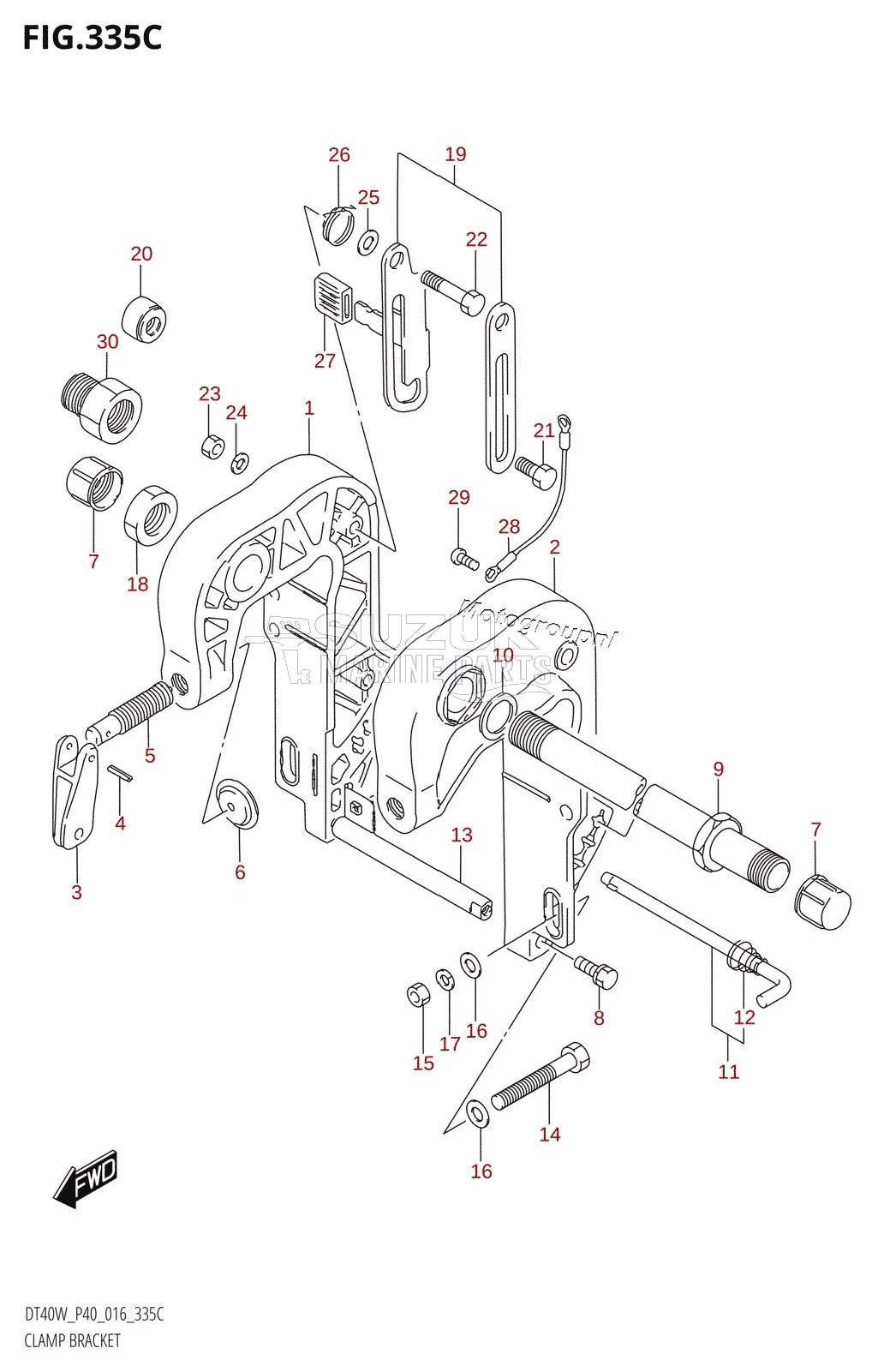 CLAMP BRACKET (DT40WR:P40)