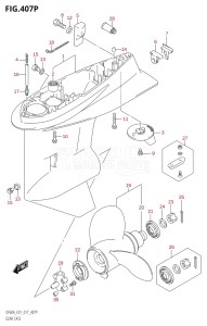 04004F-710001 (2017) 40hp E34-Italy (DF40AST) DF40A drawing GEAR CASE (DF50AVTH:E01)