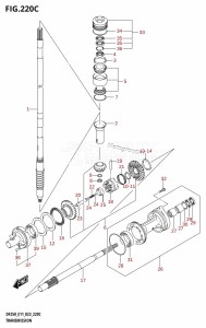 DF250 From 25003F-240001 (E11 E40)  2022 drawing TRANSMISSION (DF225T)