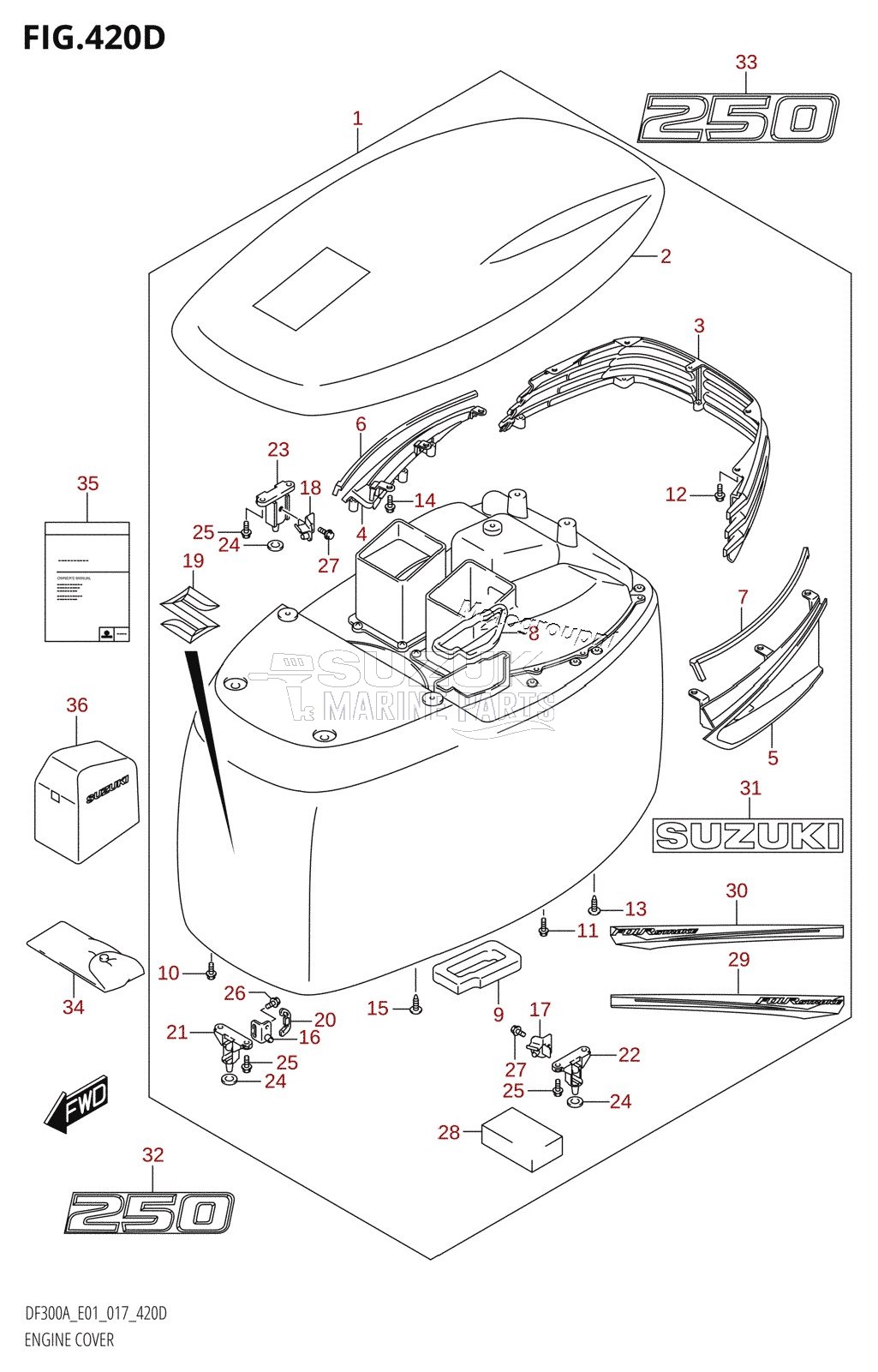 ENGINE COVER (DF250A:E40)