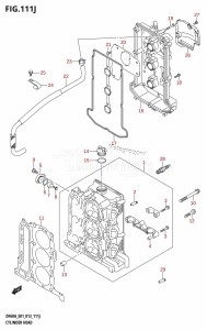 DF40A From 04003F-310001 (E01)  2013 drawing CYLINDER HEAD (DF60AQH:E01)