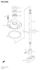 DF115A From 11503F-410001 (E03)  2014 drawing SHIFT ROD (DF100AT:E03)