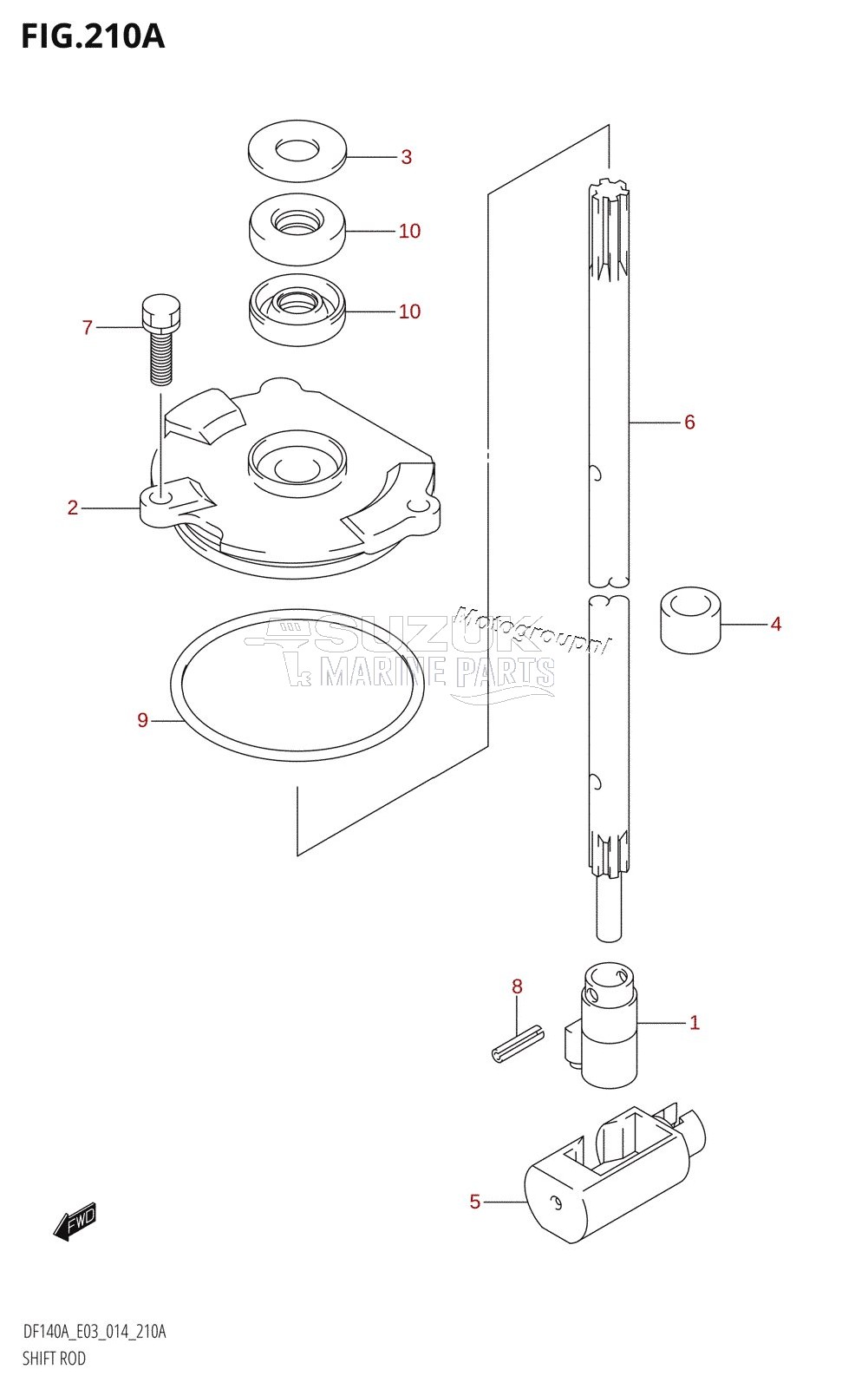 SHIFT ROD (DF100AT:E03)