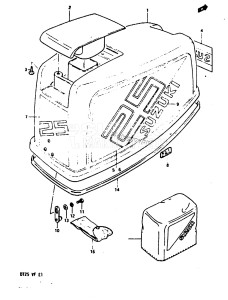 DT25 From 02503-301001-305315 ()  1983 drawing ENGINE COVER