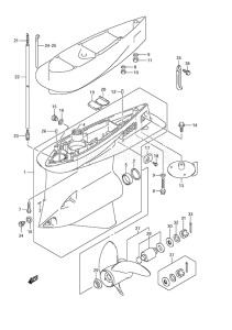 Outboard DF 300A drawing Gear Case