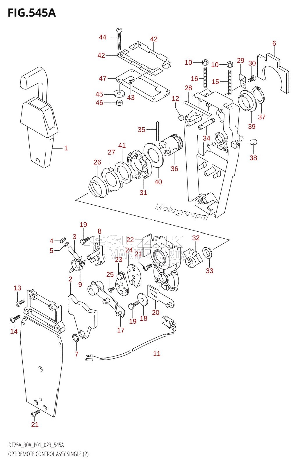 OPT:REMOTE CONTROL ASSY SINGLE (2) (DF25AR,DF25AT,DF30AR,DF30AT,(DF25ATH,DF30ATH):(022,023))