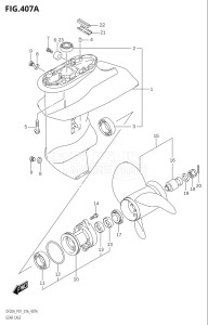 00995F-610001 (2016) 9.9hp P01-Gen. Export 1 (DF9.9B  DF9.9BR  DF9.9BT) DF9.9B drawing GEAR CASE