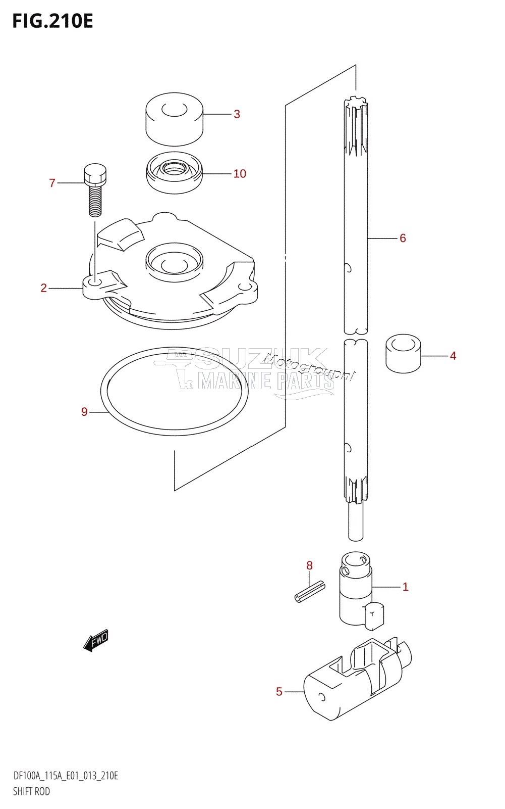 SHIFT ROD (DF115AZ:E01)