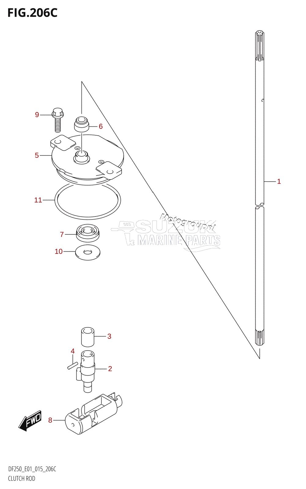 CLUTCH ROD (DF200Z:E01)