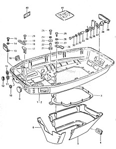 DT50 From 5001-100001 ()  1988 drawing LOWER COVER (MODEL G)