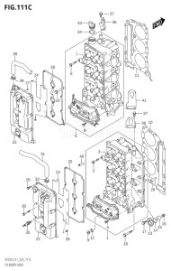 22503Z-040001 (2020) 225hp E01 E03 E40-Gen. Export 1 - USA (DF225Z) DF225Z drawing CYLINDER HEAD (DF250ST)